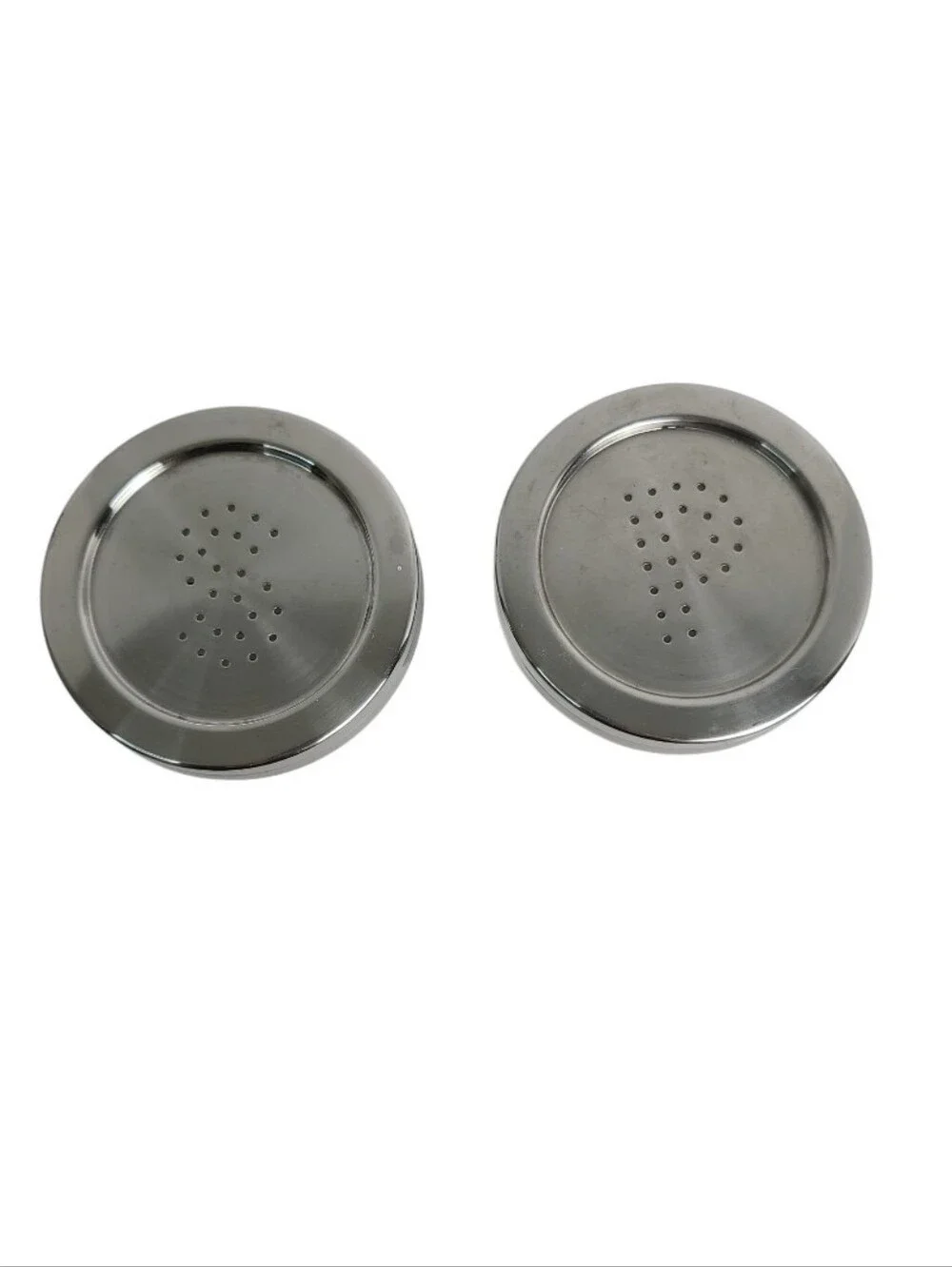 Crate And Barrel White and Silver Salt & Pepper Shaker Set - Home Accents